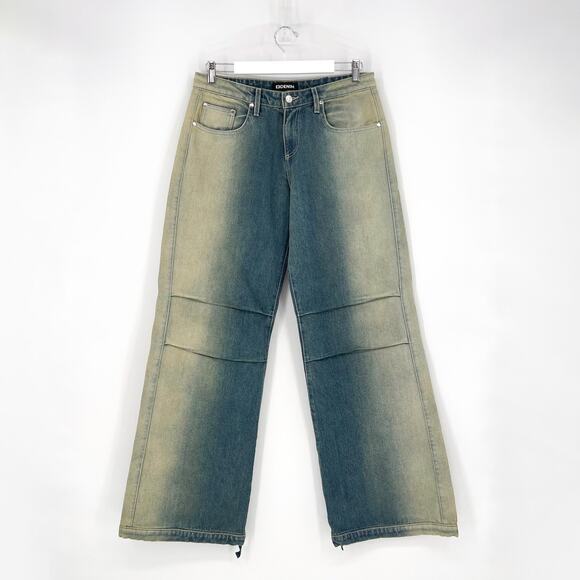 EB Denim Loon Wide Leg Jeans Women’s Size 28 Olio Spray Wash 100% Cotton - Picture 2 of 6